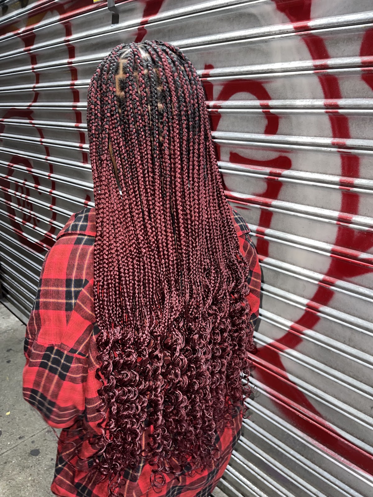 Custom braid color work at the salon